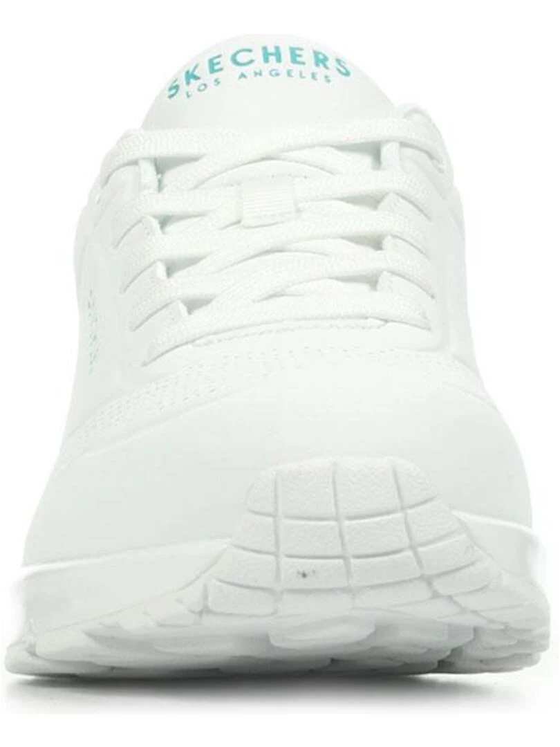 Baskets Skechers Uno Pop Back   Blanc Bleu ciel