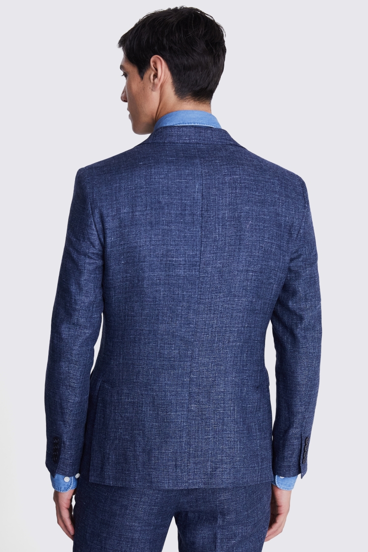 Italian Slim Fit Blue Texture Jacket    Buy Online at Moss