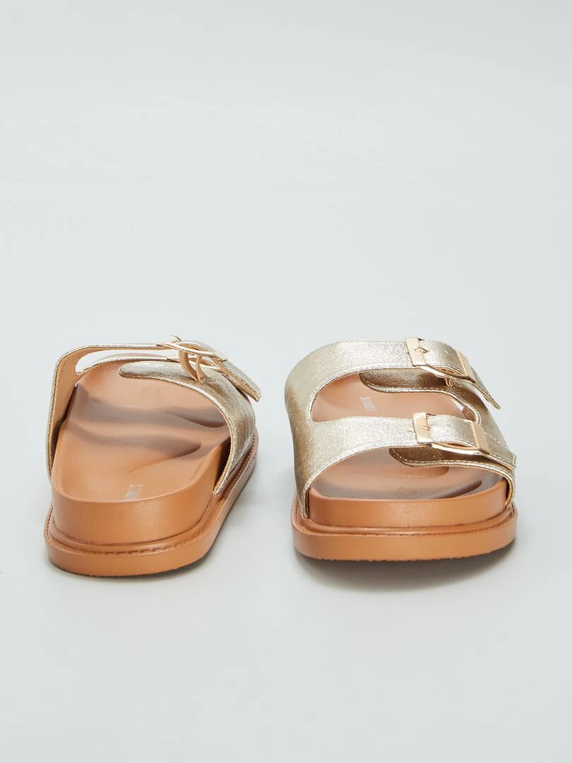 Sandales à double brides   Doré