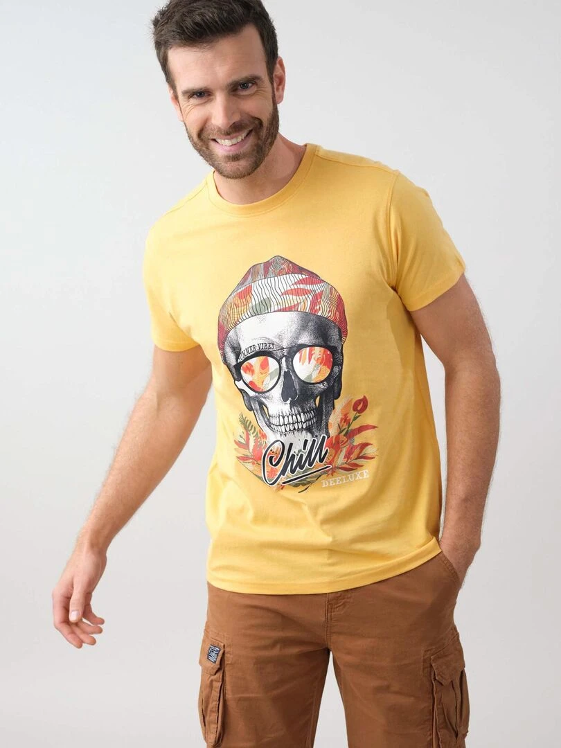 T shirt rock pour homme 'Deeluxe' Jaune