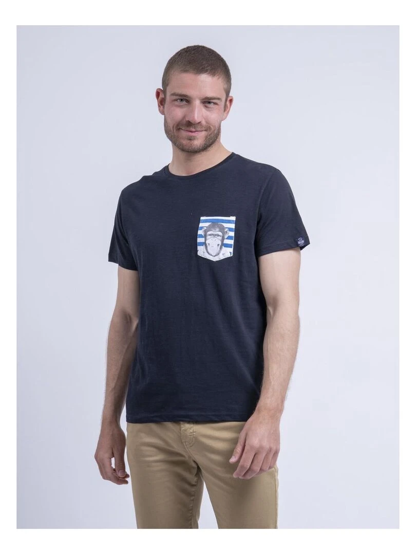 T shirt col rond NINJATOL Bleu marine