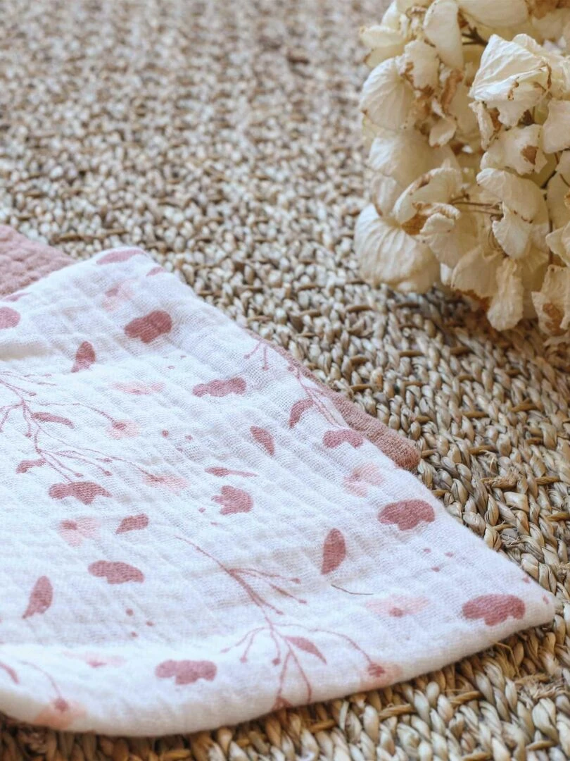 Set de 3 gants de toilette Rose