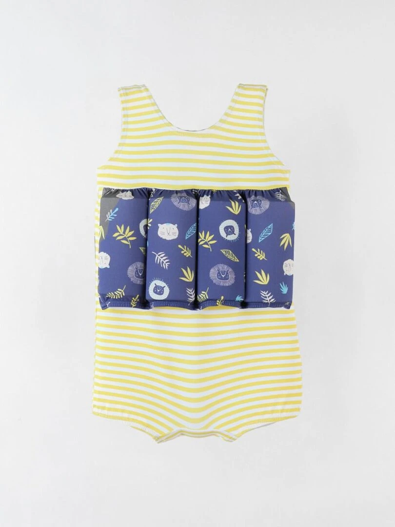 Maillot bouée rayé à imprimés  jaune/bleu   Archimède   Bleu