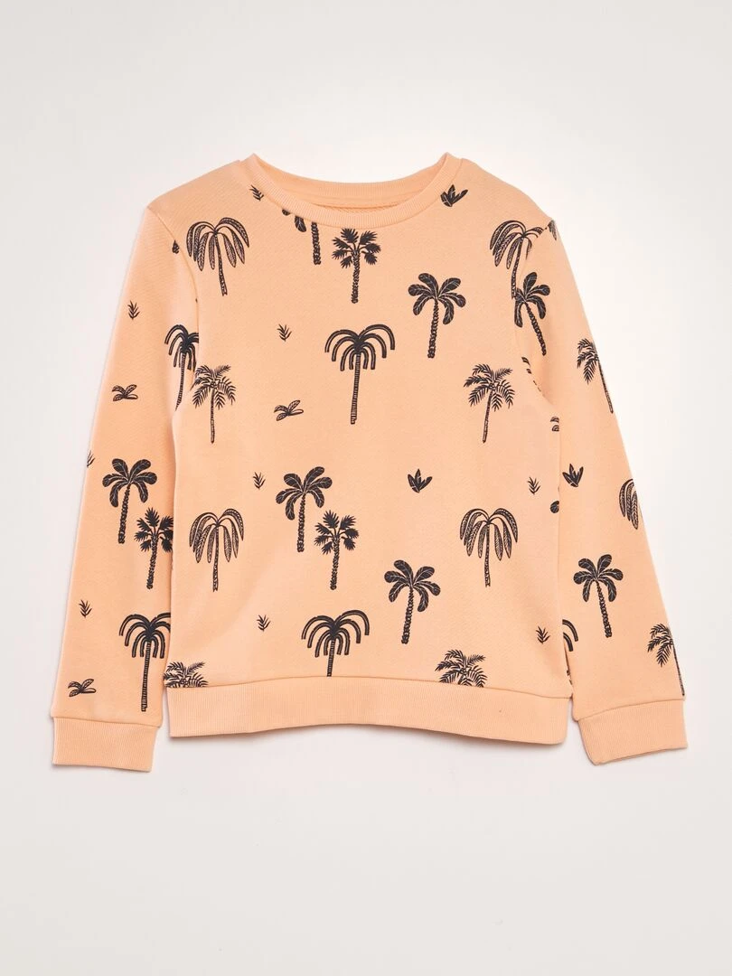 Sweat imprimé en french terry Rose