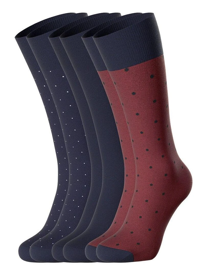Impetus Pack de 3 paires de chaussettes mi hautes unie et à pois Bleu