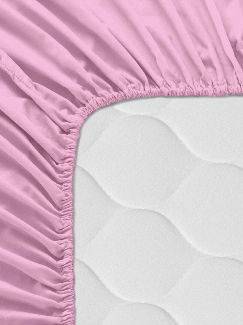 Drap housse Basic "Happyfriday"   Rose