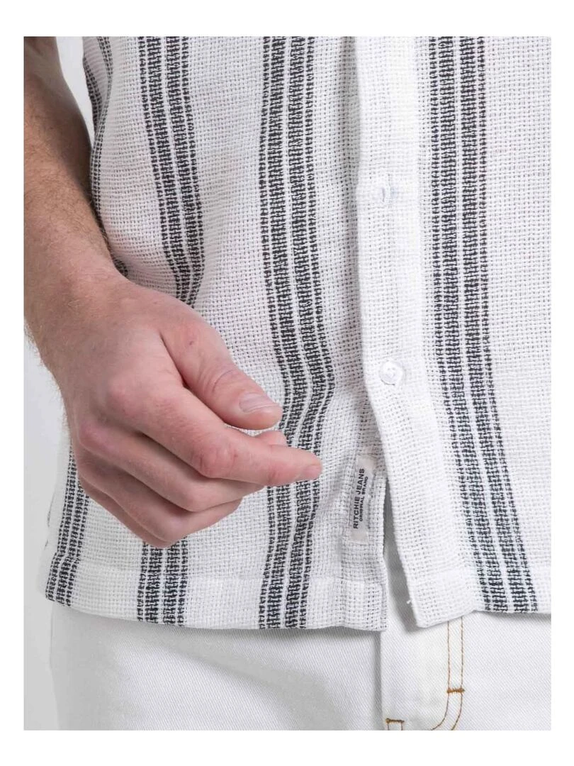 Chemise manches courtes motifs DOULITTLE Noir