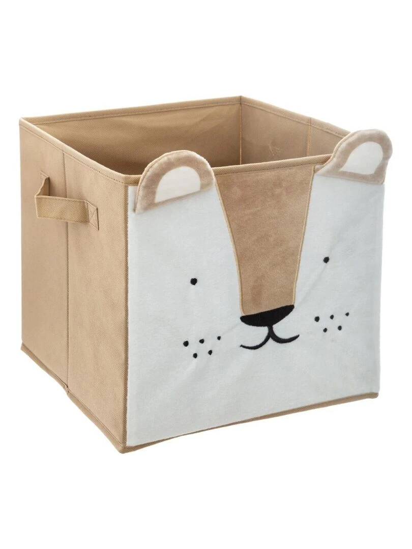 Bac de rangement pliable lion velours Beige