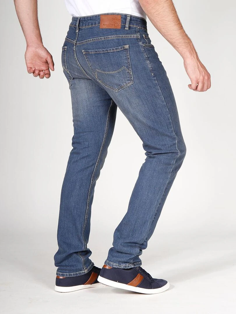 Jeans stretch Fibreflex® anti inflation stone brossé ANTI3 Bleu