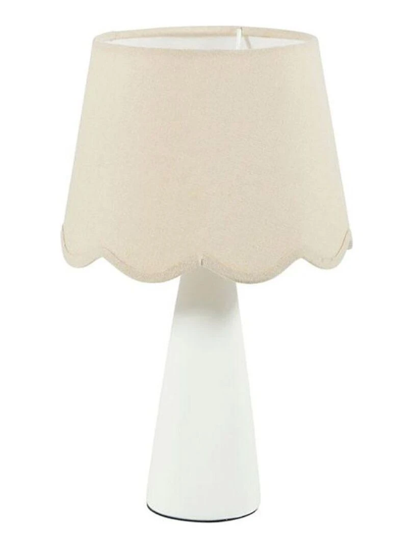 Lampe céramique lin Mathilde blanc Blanc