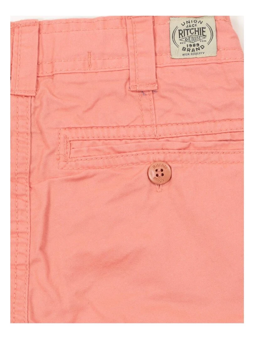 BERMUDA CHINO BAGOO BOY   Rouge clair