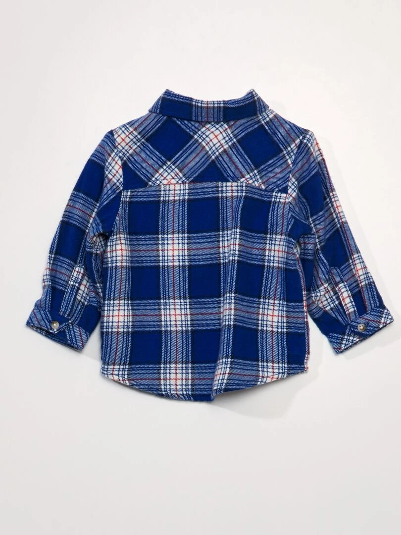 Chemise à carreaux en flanelle   Bleu