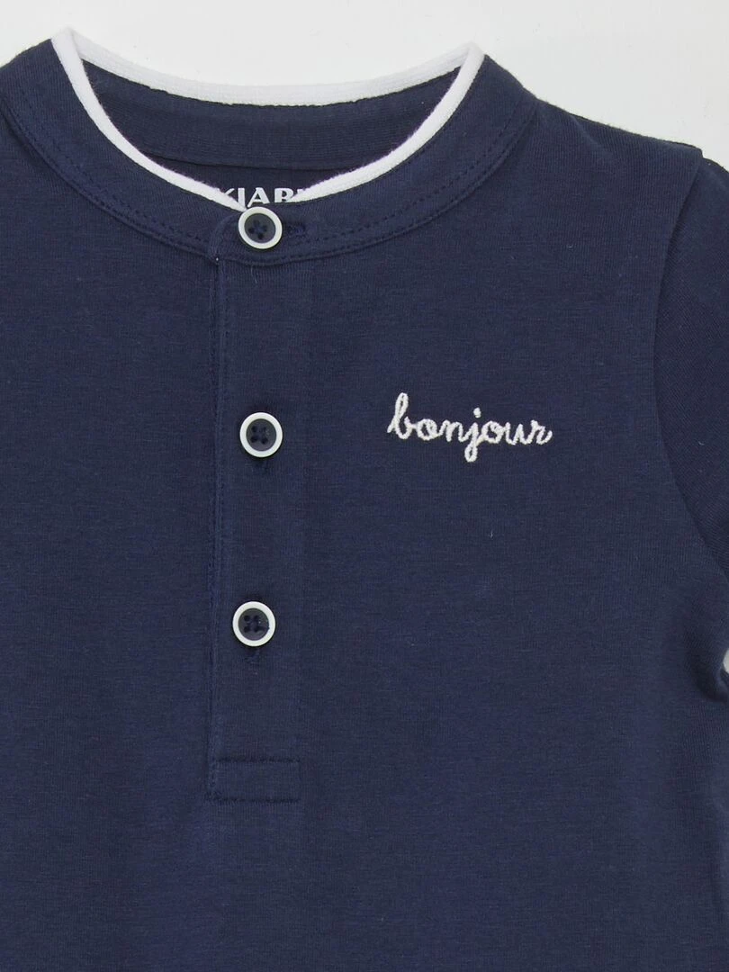 Body col mao en jersey   Bleu