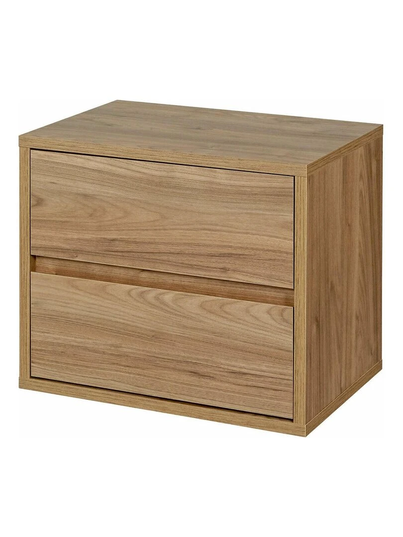 Chevet 2 tiroirs Kira AKITEN RETAIL Marron foncé