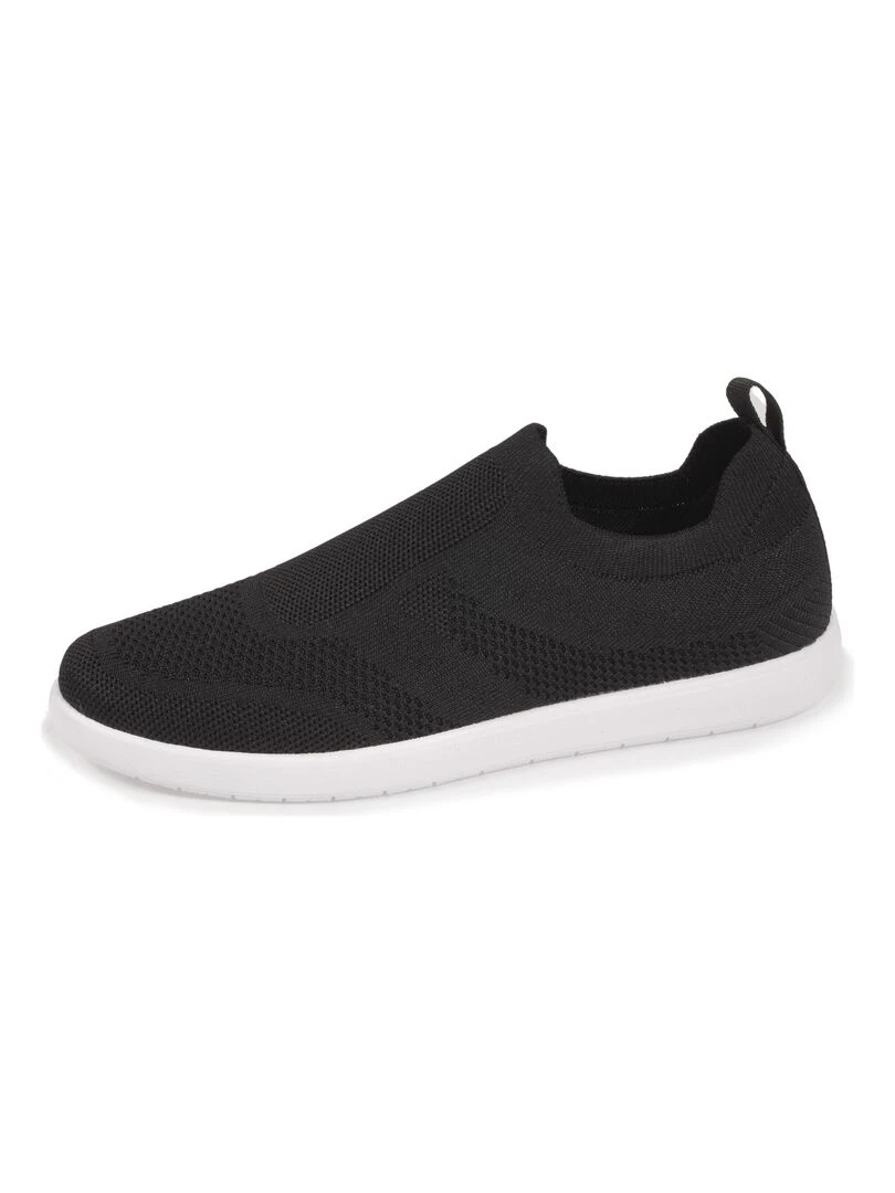 Baskets Confort Homme Slip on Noir Noir