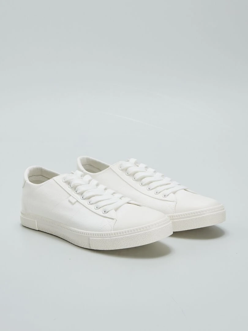 Baskets basses en toile Blanc