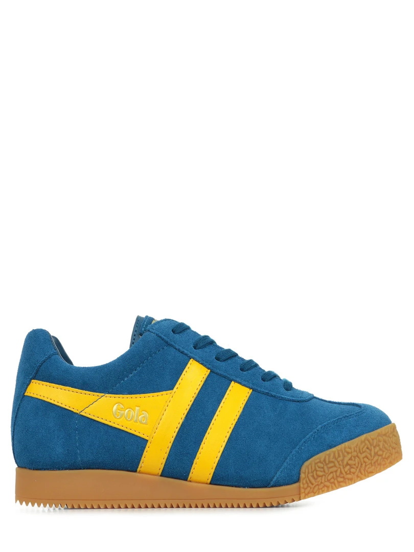 Baskets Gola Harrier Suede Bleu Jaune