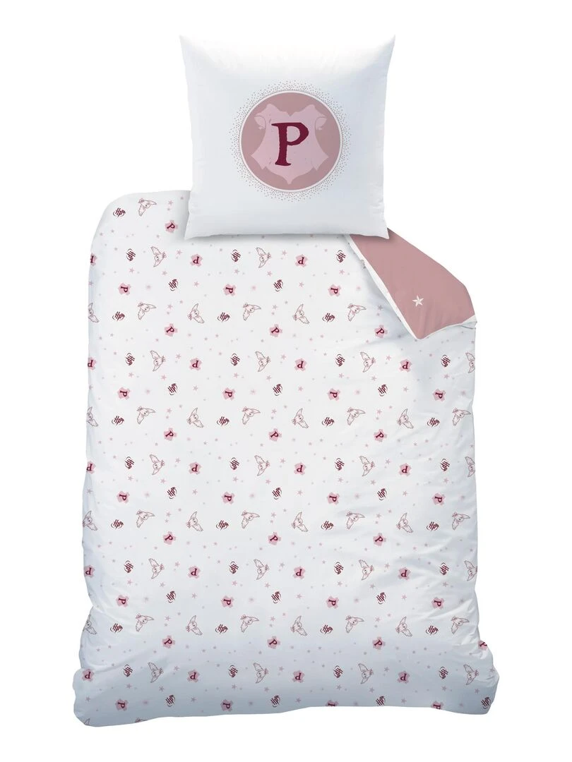 Parure de lit imprimée 100% coton  HARRY POTTER FLY   Rose