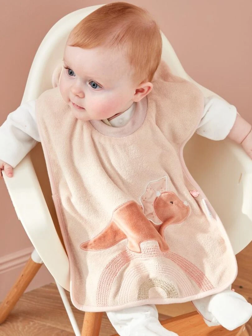 Bavoir funny en éponge Popsie  poudré   Noukie's   Rose