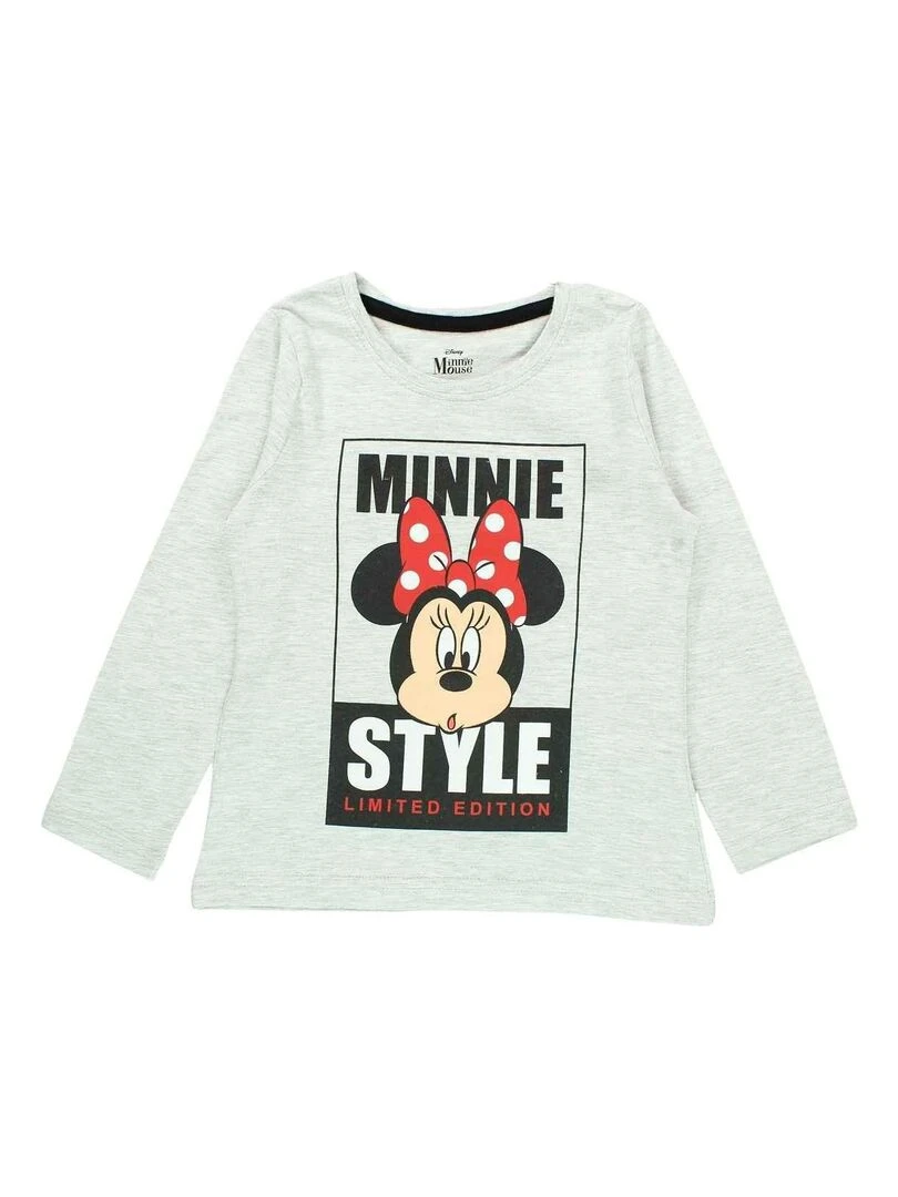 Disney T shirt fille imprimé Minnie en coton Blanc