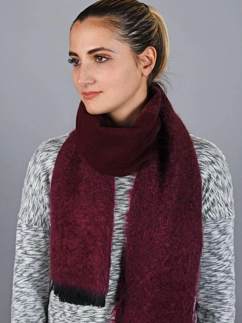 Echarpe Velouté Fabriqué en France Bordeaux