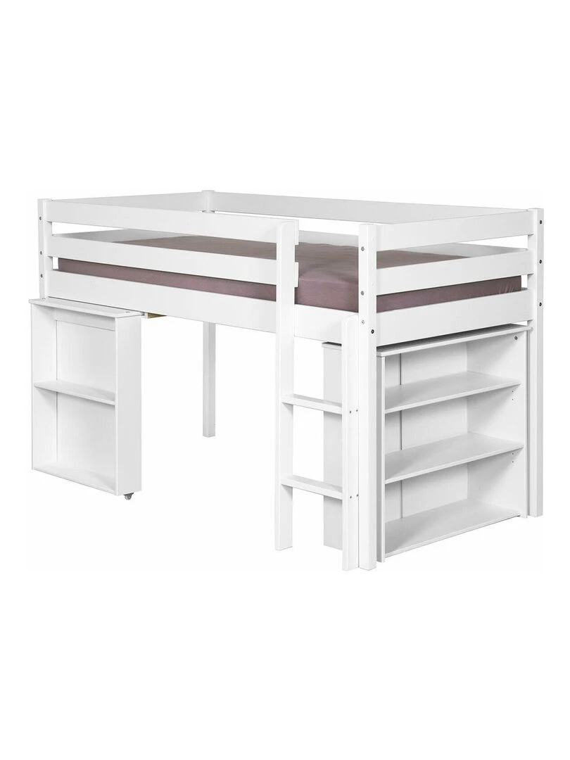 Lit enfant combiné avec matelas Davon AKITEN RETAIL Blanc Blanc