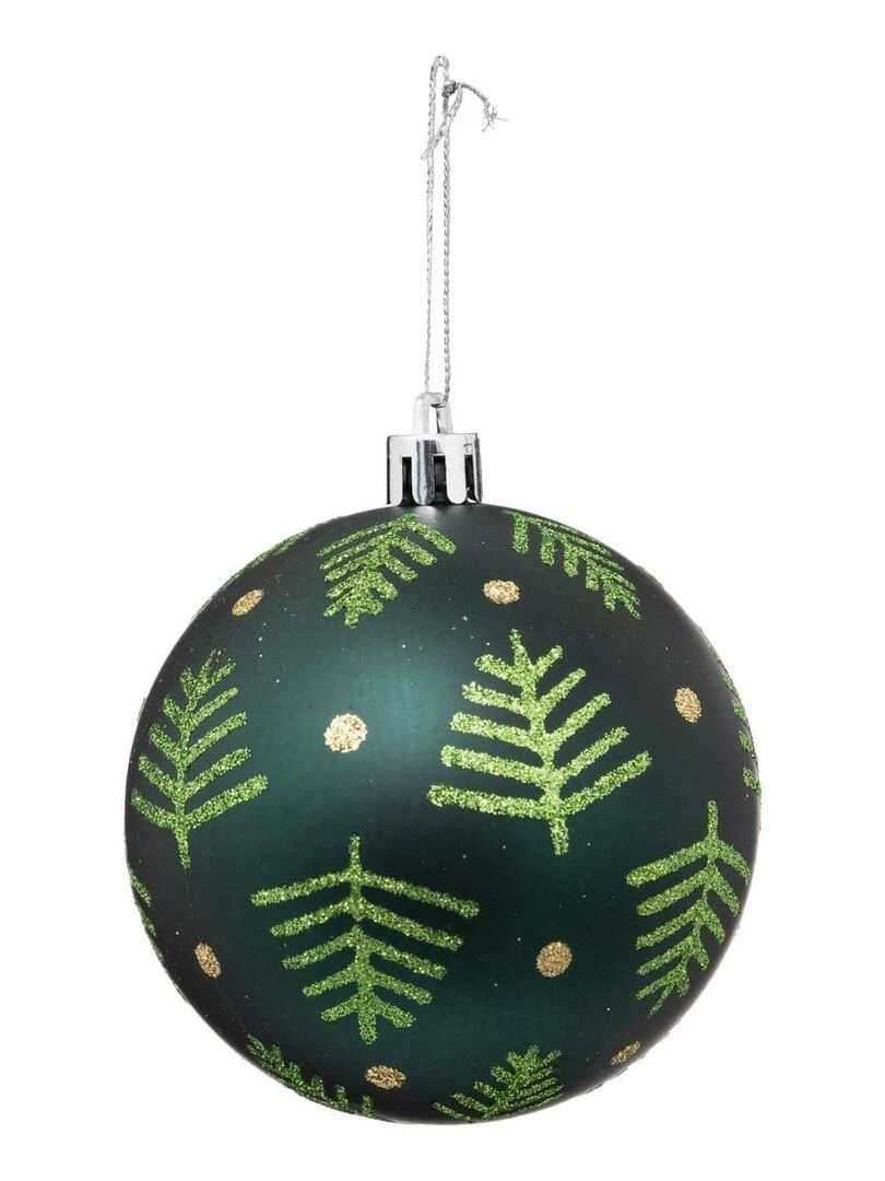 Boule de Noel sapin brillant 8 cm Vert