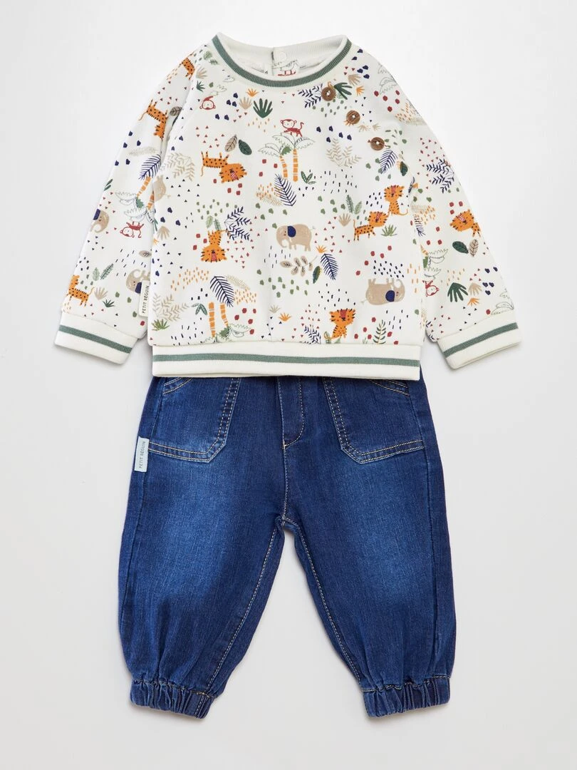 Ensemble sweat + pantalon 2 pièces Beige