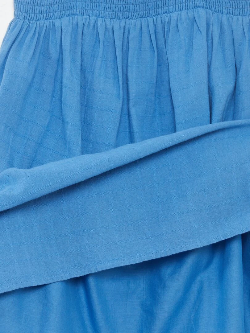 Robe avec bretelles volantées   Bleu