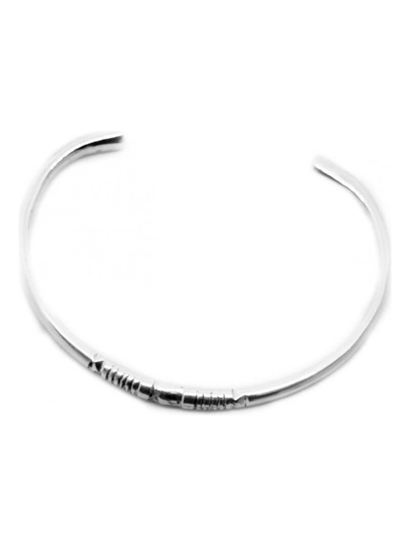 Bracelet jonc rigide arrondi touareg Bijoucolor Argent