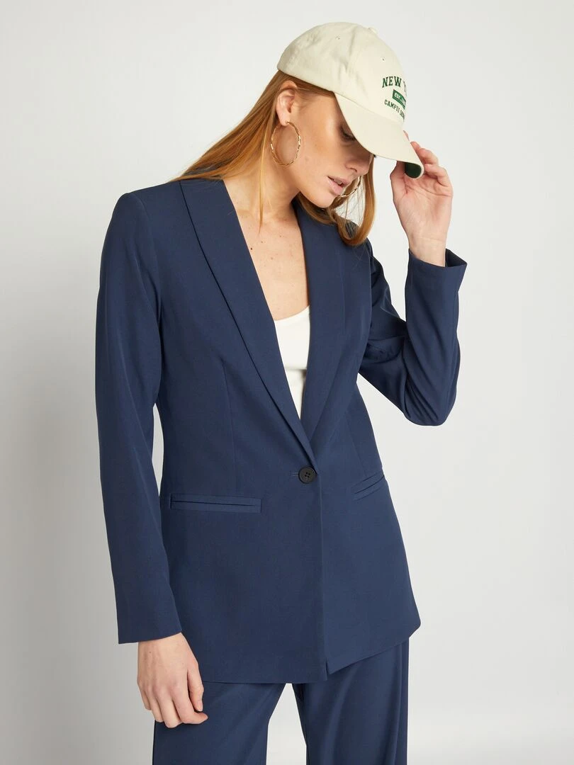 Veste de tailleur cintrée Bleu nuit