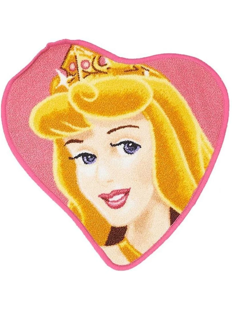 Tapis enfant AURORA HEART SHAPED Rose 50x50 Lavable 30° en polyamide doux et soyeux Rose