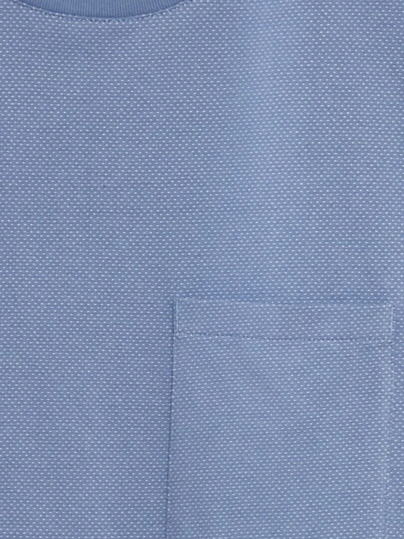 T shirt moucheté à poche poitrine Bleu