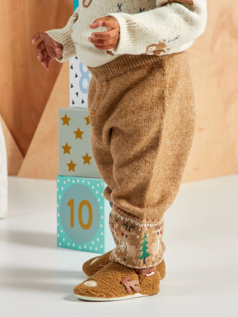 Pantalon en tricot   Marron