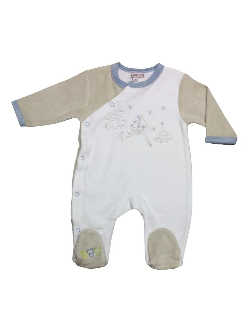 Pyjama "NUAGE" Les Chatounets Blanc Bleu Gris