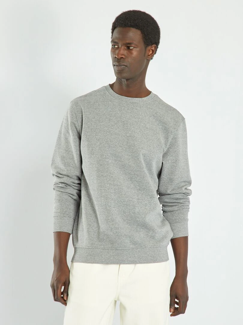 Sweat en molleton uni Gris