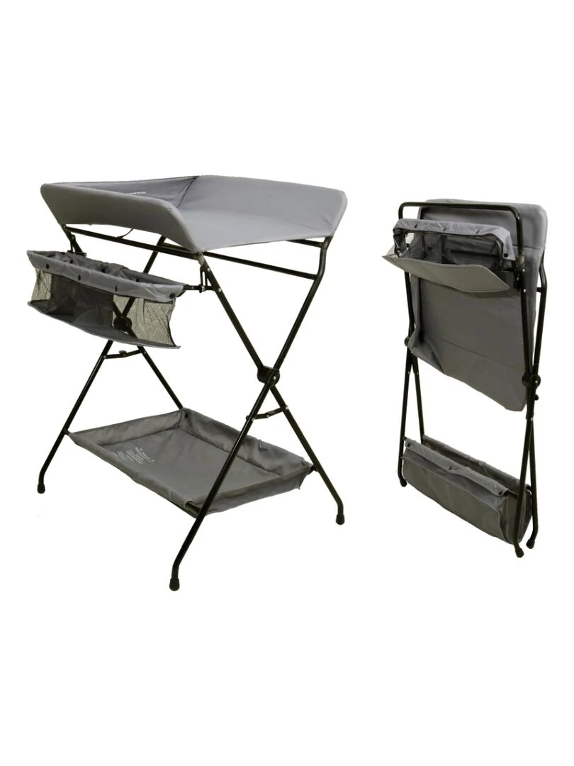 WEBABY   Table à langer pliante Noir et Gris   Gris