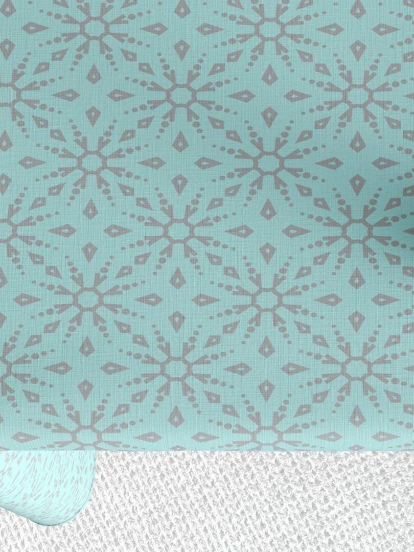 Nappe Polyester à motifs Flocon   Bleu