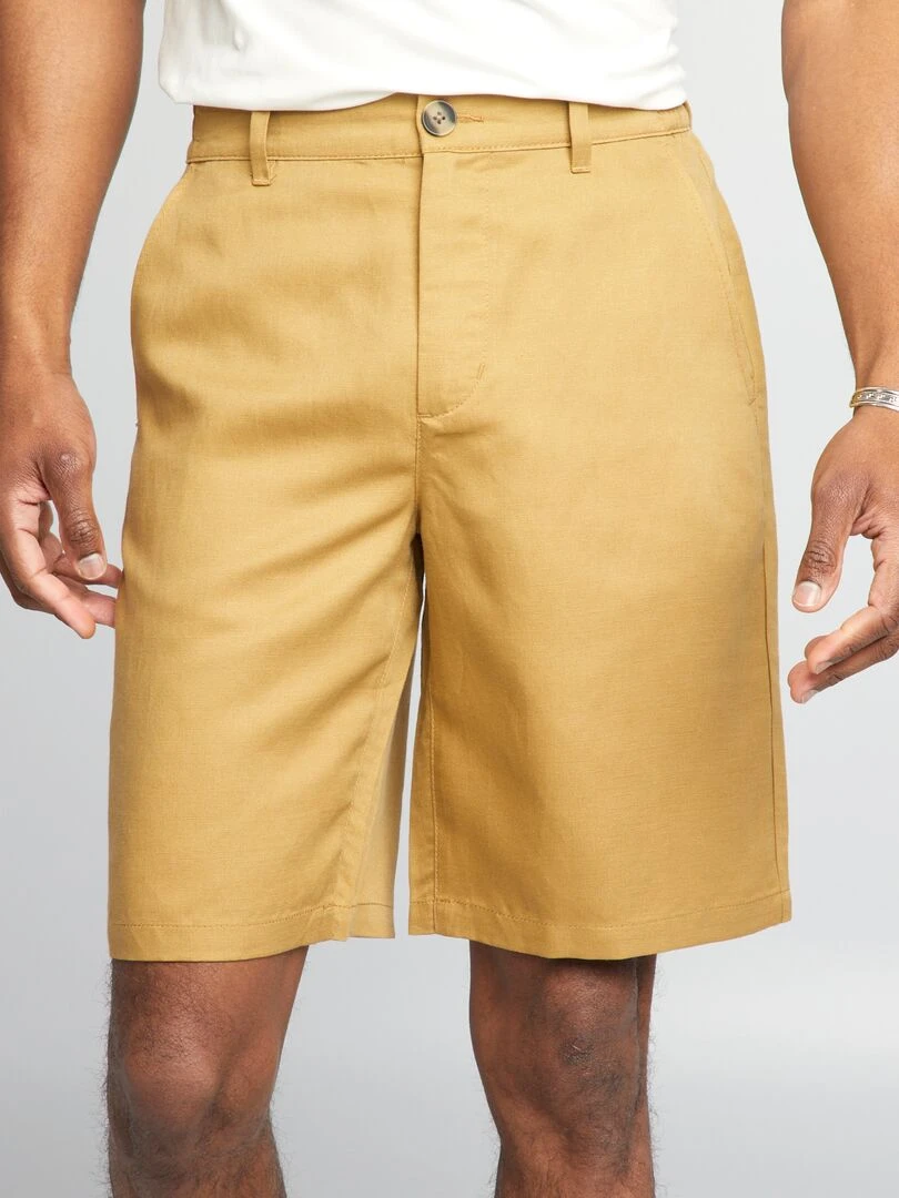 Bermuda en lin   Marron clair