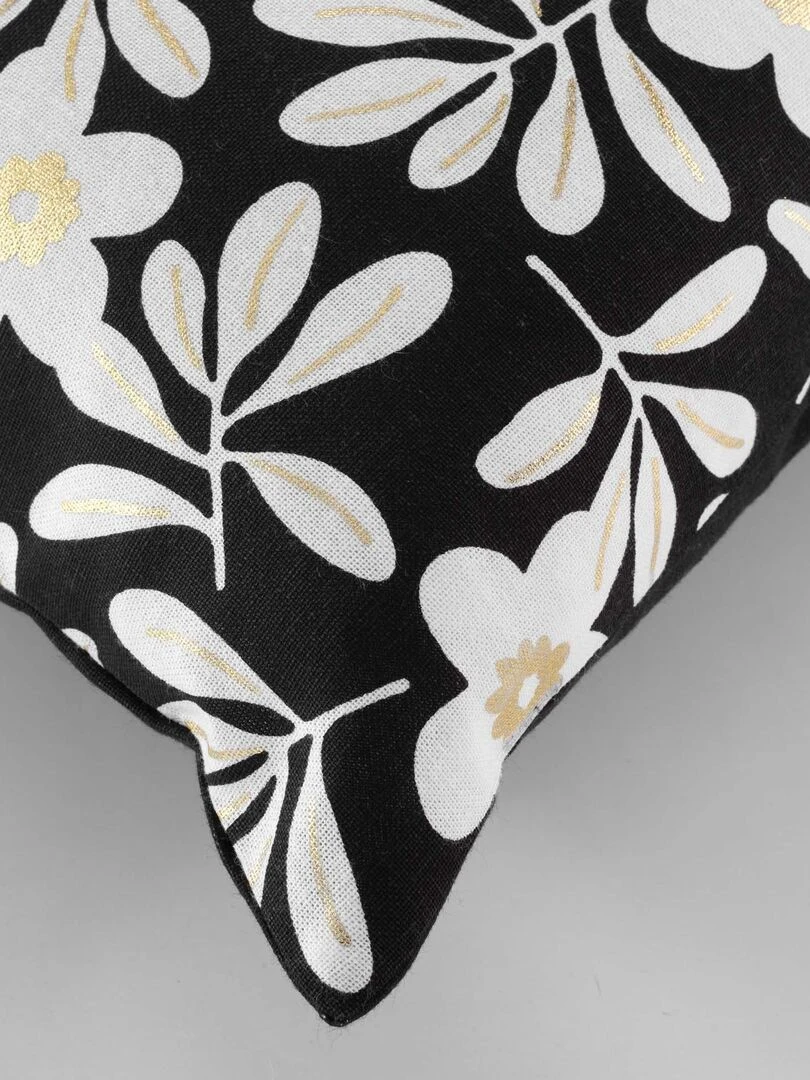 Coussin 45 x 45 cm Wilma fleur or   Noir
