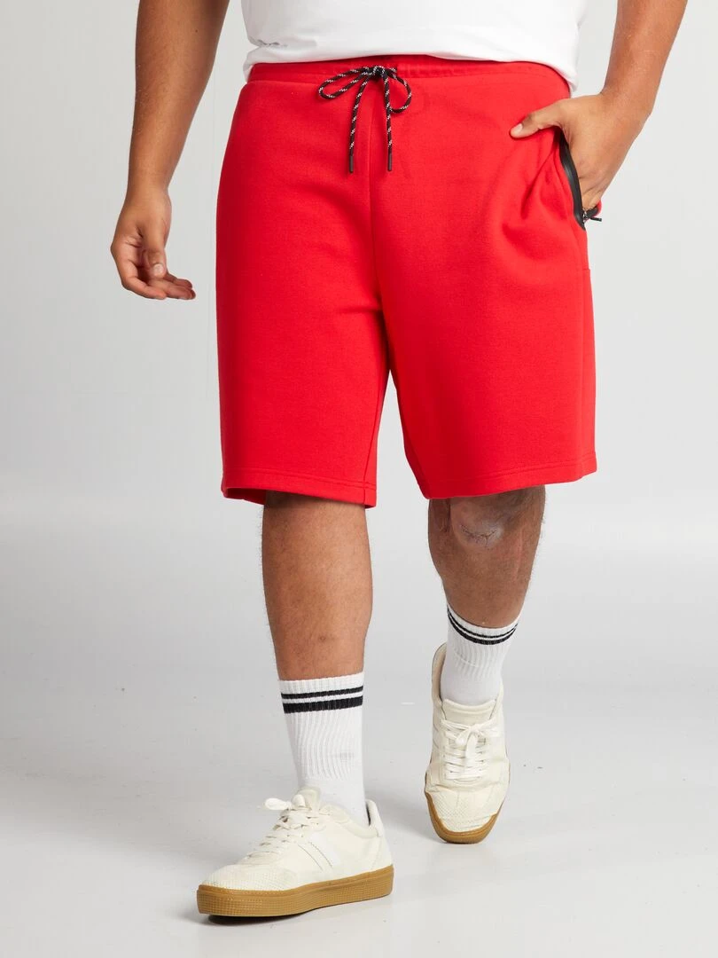 Bermuda façon jogging en piqué   rouge