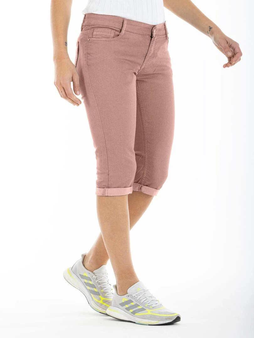 Pantacourt gabardine stretch POEMY 'Rica Lewis' Vieux rose
