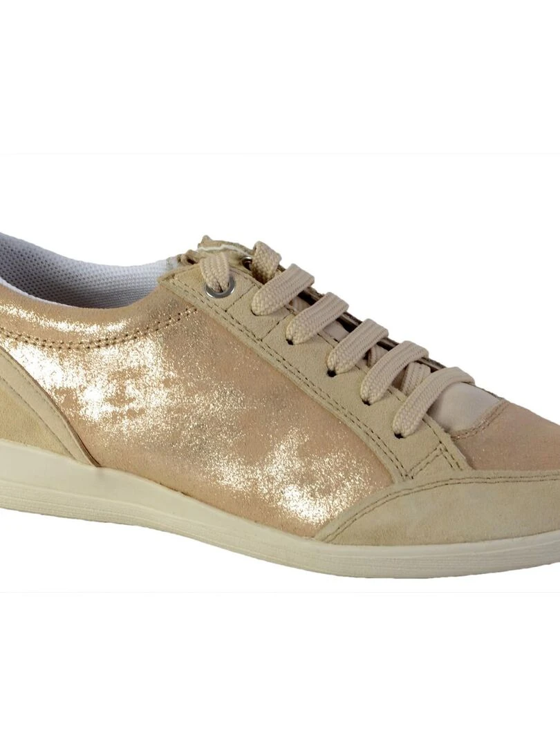 Basket Geox D Myria A Shiny Sue Suede Beige