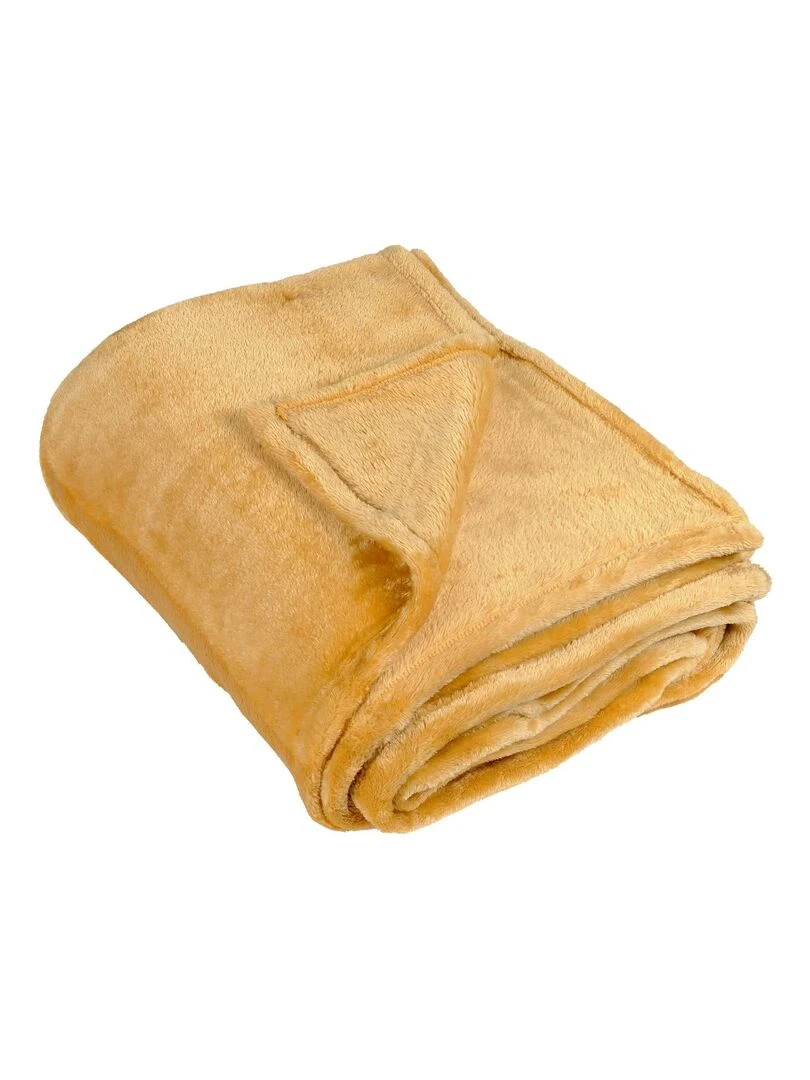 Couverture polaire unie "PILONGA" Jaune moutarde