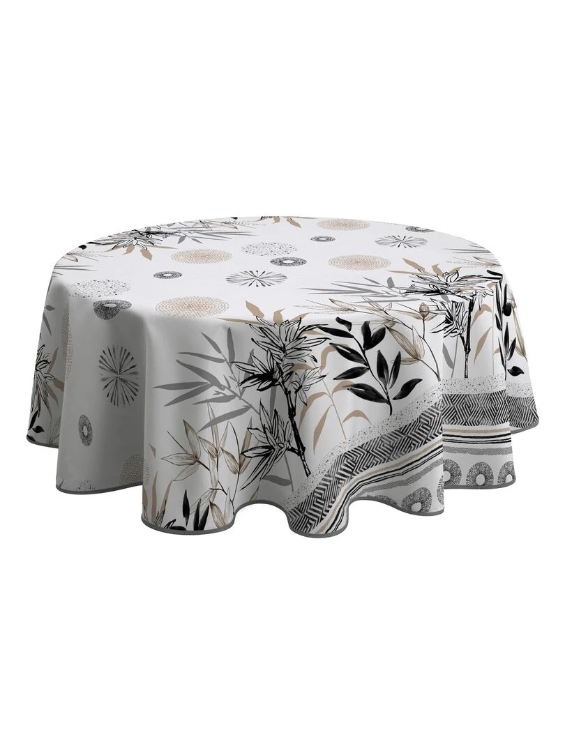 Nappe Anti taches Stevia Ronde 160 cm Blanc Beige Noir