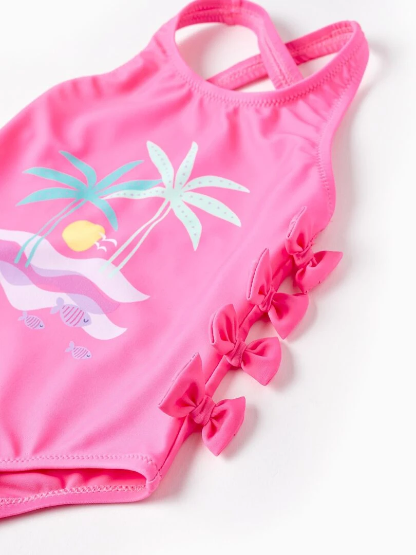 Maillot de Bain pour Fille 'Palmiers'   Rose