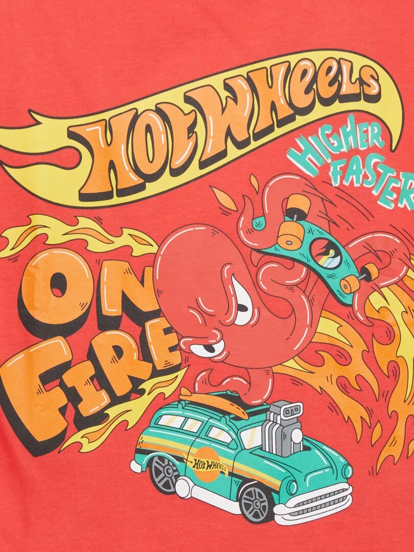 Tee shirt imprimé 'Hot Wheels' rouge