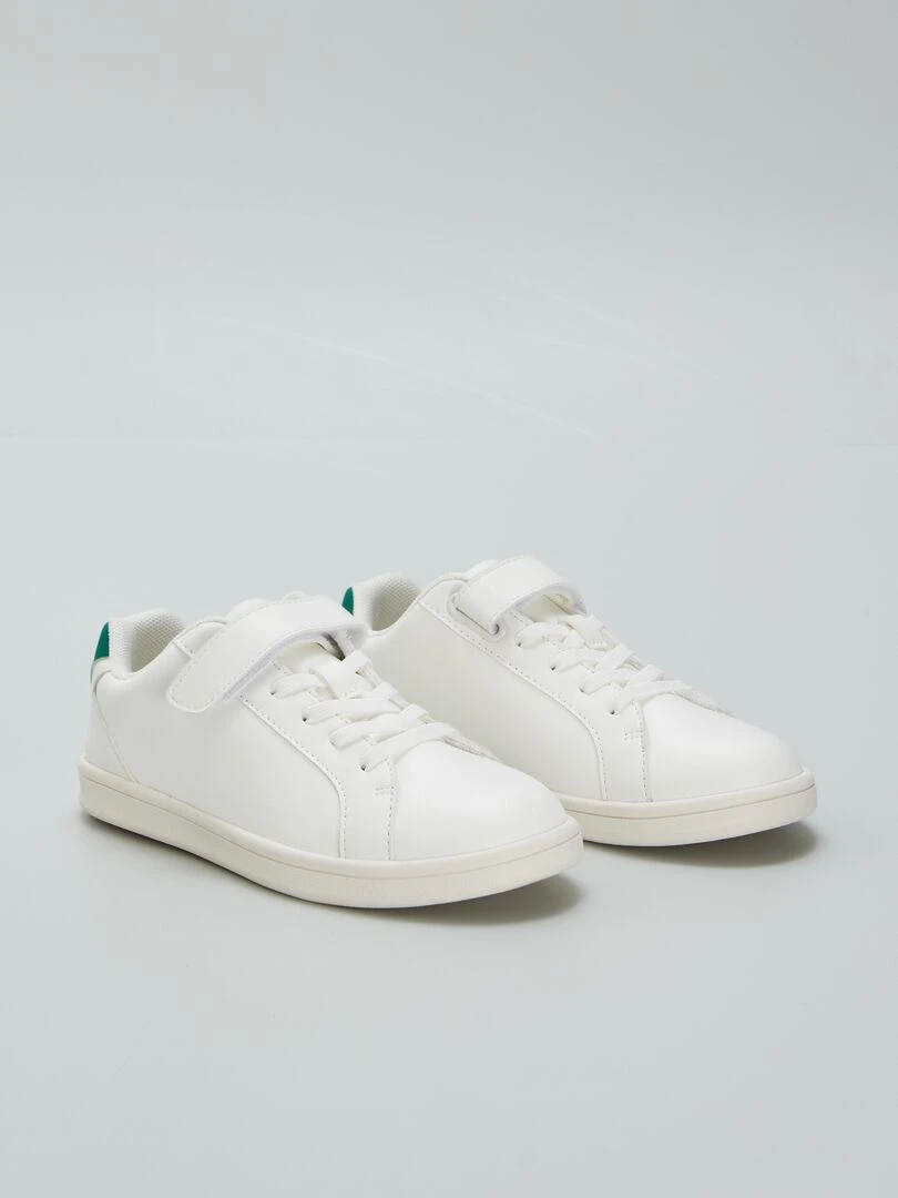 Baskets basses en simili Blanc