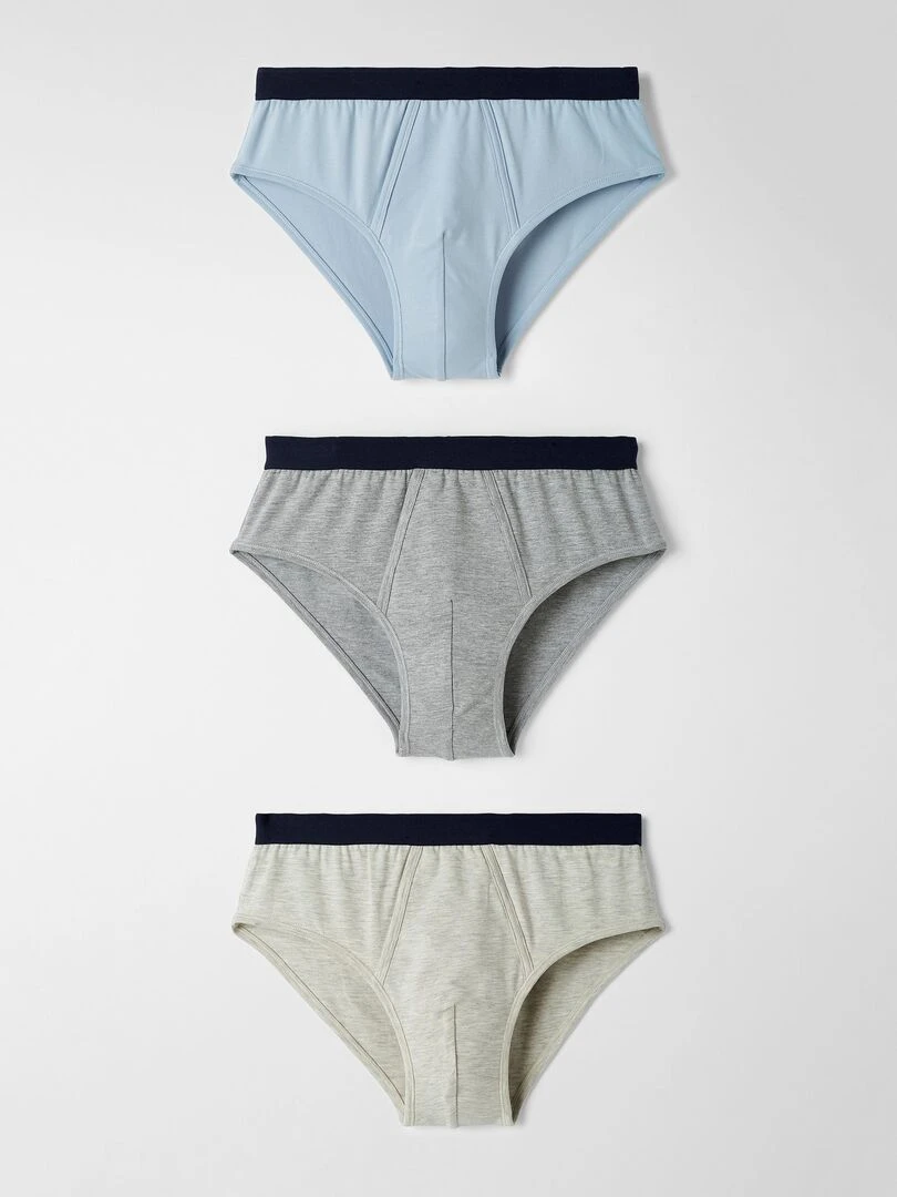 Lot de 3 slips ouverts Damart Gris Bleu