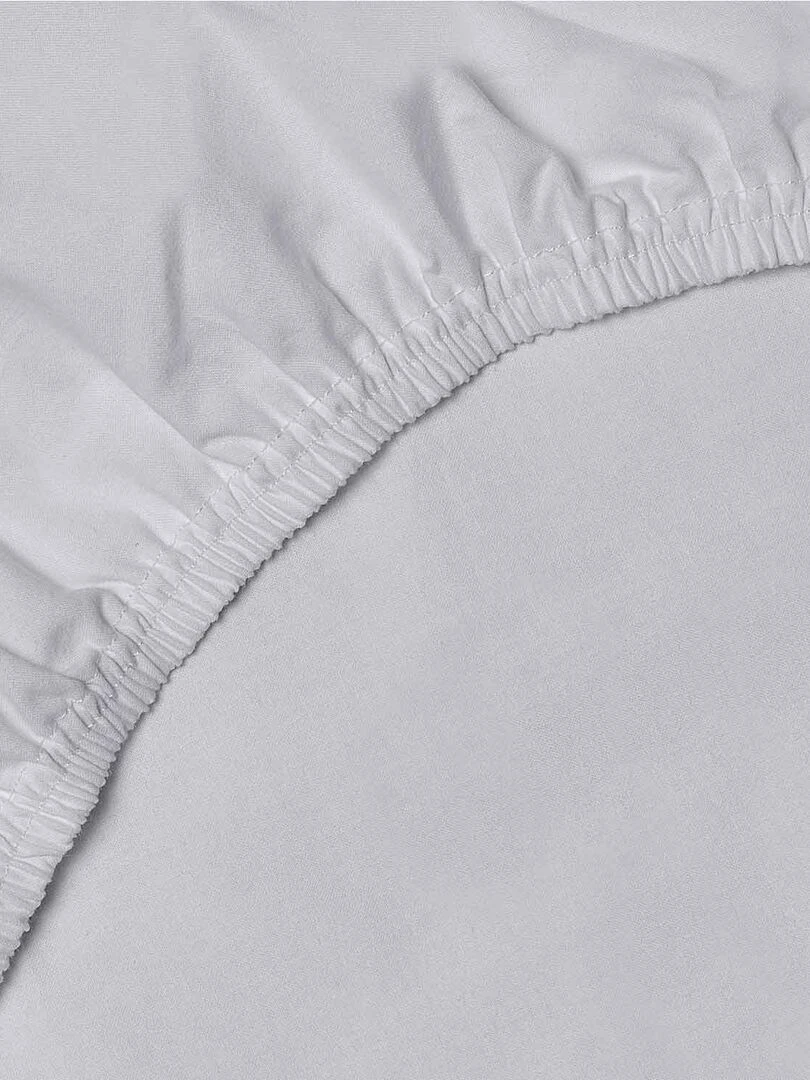 Drap housse en coton Coton uni Gris